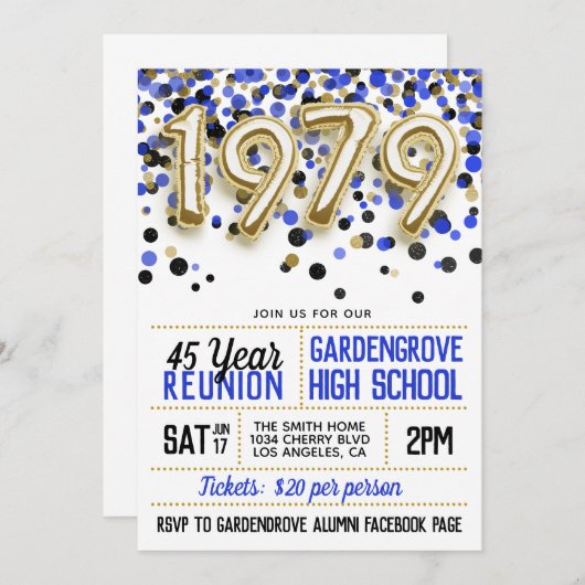 1979 High School College Reunion Uitnodiging (Voorkant / Achterkant)