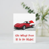 1979 Kerstrood corvette Feestdagenkaart (Staand voorkant)