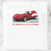 1979 Kerstrood corvette Rechthoekige Sticker (Tas)