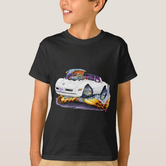 1980-82 Corvette White Car T-shirt (Voorkant)