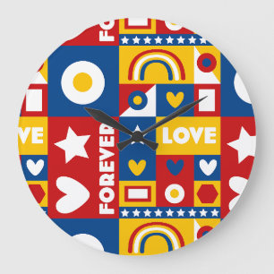1980 Forever Love Pop Art Design Horloge