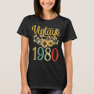  1980 Geweldige grappige verjaardagsbloemen sinds T-shirt
