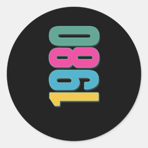 1980 het beste decennium ronde sticker