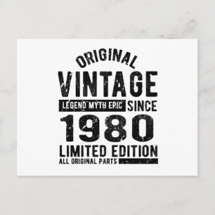 1980 Verjaardag Vintage Briefkaart