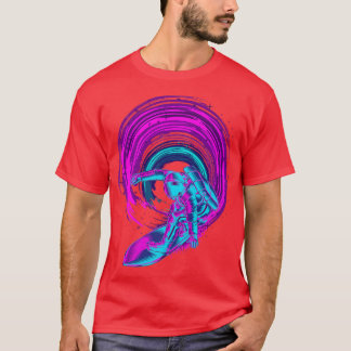 1980s Art Synthwave Surfen Vaporwave Surfer Astro T-shirt