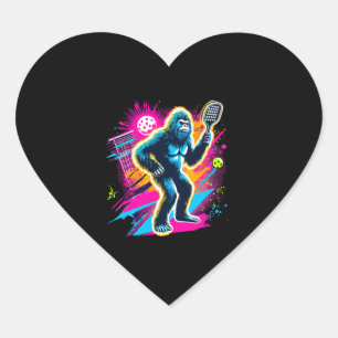 1980s Bigfoot Sasquatch Spelen Pickleball Hart Sticker