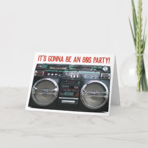 1980s Boombox Verjaardag of Uitnodiging van het Fe