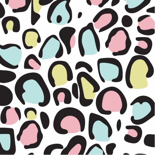 1980s Dierlijk afdrukpatroon Staand Fotobeeldje (Voorkant)