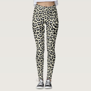 1980s geïnspireerde sneeuw luipaard print Punk Ret Leggings