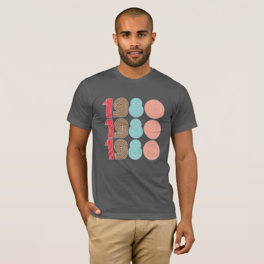 1980s Koele Retro Typografie Herhaal Schrift T-shirt (Voorkant volledig)