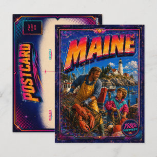 1980s Maine ansichtkaart 80s retro Briefkaart