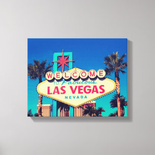 1980s Retro Welkom bij Fabulous Las Vegas teken Canvas Afdruk