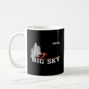 1980s Stijl Big Sky MT Lange Mouw Skiën Shirt Koffiemok