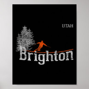 1980s Stijl Brighton Utah skiën Poster