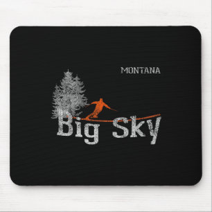 1980s Style Big Sky Montana  Skiën T Shirt Muismat