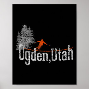 1980s Style Ogden Utah Skiën Poster