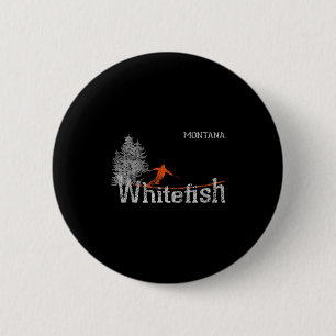 1980s Style Whitefish Montana Skiën Ronde Button 5,7 Cm