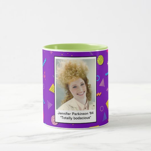 1980s Verjaardag invoegen uw gezicht groot haar Mok (Midden)