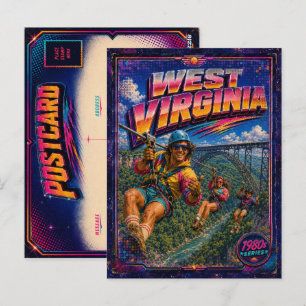 1980s West Virginia ansichtkaart 80s retro Briefkaart