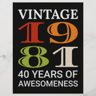 1981 40e verjaardag van het citaat Idea Birthday Briefhoofd