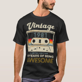  1981 Cassette 40 Geweldige 40e verjaardag T-shirt