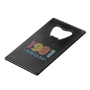 1981  flesopener - Retro- cadeau Kredietkaart Flessenopener