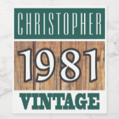 1981 Geboorte Wijn Label Wijn Etiket (Enkel label)