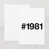 1981 Hashtag 44 Verjaardag Jubileum Bedankkaart (Voorkant / Achterkant)