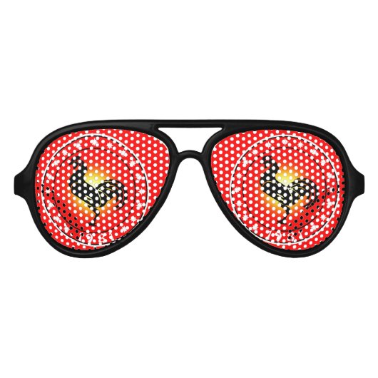 1981 Jaar van de Rooster Aviator Zonnebril (Voorkant)