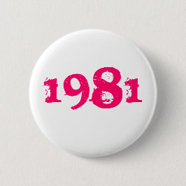 1981 Retro 80s Speldje Knop Helder Roze