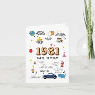 1981 Verjaardag Kaart voor man en vrouw