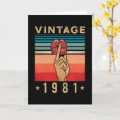 1981 Verjaardagscadeau Retro Vrouw Kaart (Gele Bloem)