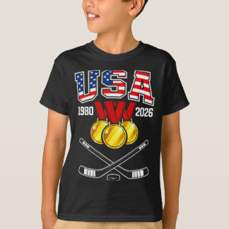 1982 2026 Hockey Vintage Usa Gekruiste Sticks T-shirt