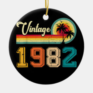 1982 40e Man van de geboorte Vrouwen Retro 40 Keramisch Ornament