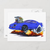 1982-92 Camaro Blue Car Briefkaart (Voorkant / Achterkant)