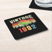 1982 Birthday Gift Vierkante Kartonnen Onderzetter (Schuin)