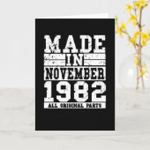 1982 Birthday November  Gezegde Kaart (Gele Bloem)