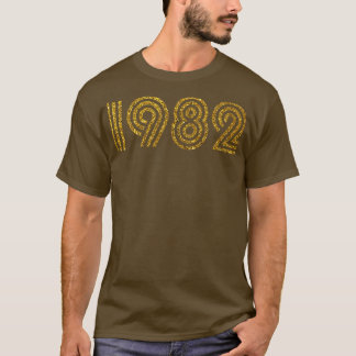 1982 Geboortejaar Glitter Effect T-shirt