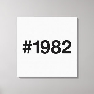 1982 Hashtag 43 Verjaardag Jubileum Canvas Afdruk