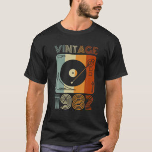 1982 Retro Record Player Birthday Vinyl DJ T-shirt