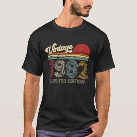  1982 Retro Style Birthday Limited Edition T-shirt (Voorkant)