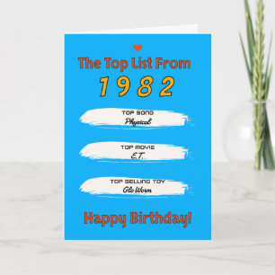 1982 Top List Verjaardag Kaart