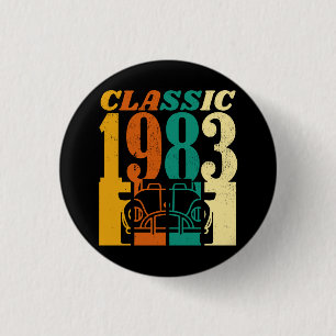 1983 42e verjaardag ronde button 3,2 cm