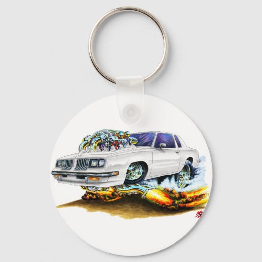 1983-88 Witte auto van glas Sleutelhanger (Voorkant)