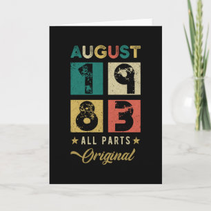 1983 August Birthday Retro Kaart