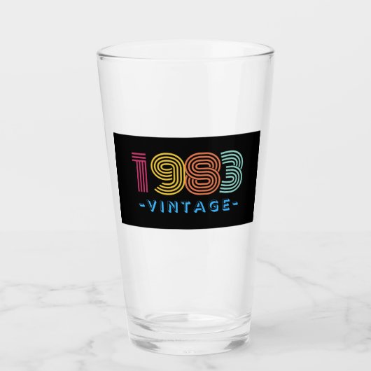 1983  bier - Gift - Retro Glas (Voorkant)
