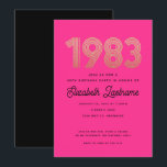 1983 Hot Pink Black Gold 40th Birthday Invitation<br><div class="desc">Célébrez avec ces invitations 1983 inspirées des 40ème anniversaire.</div>