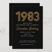 1983 Invitation de 40e anniversaire noir et or (Devant / Derrière)