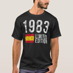 1983 Spanje met de vlag van Birthday T-shirt