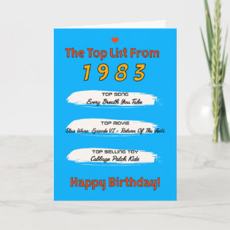 1983 Top Verjaardagslijst Kaart